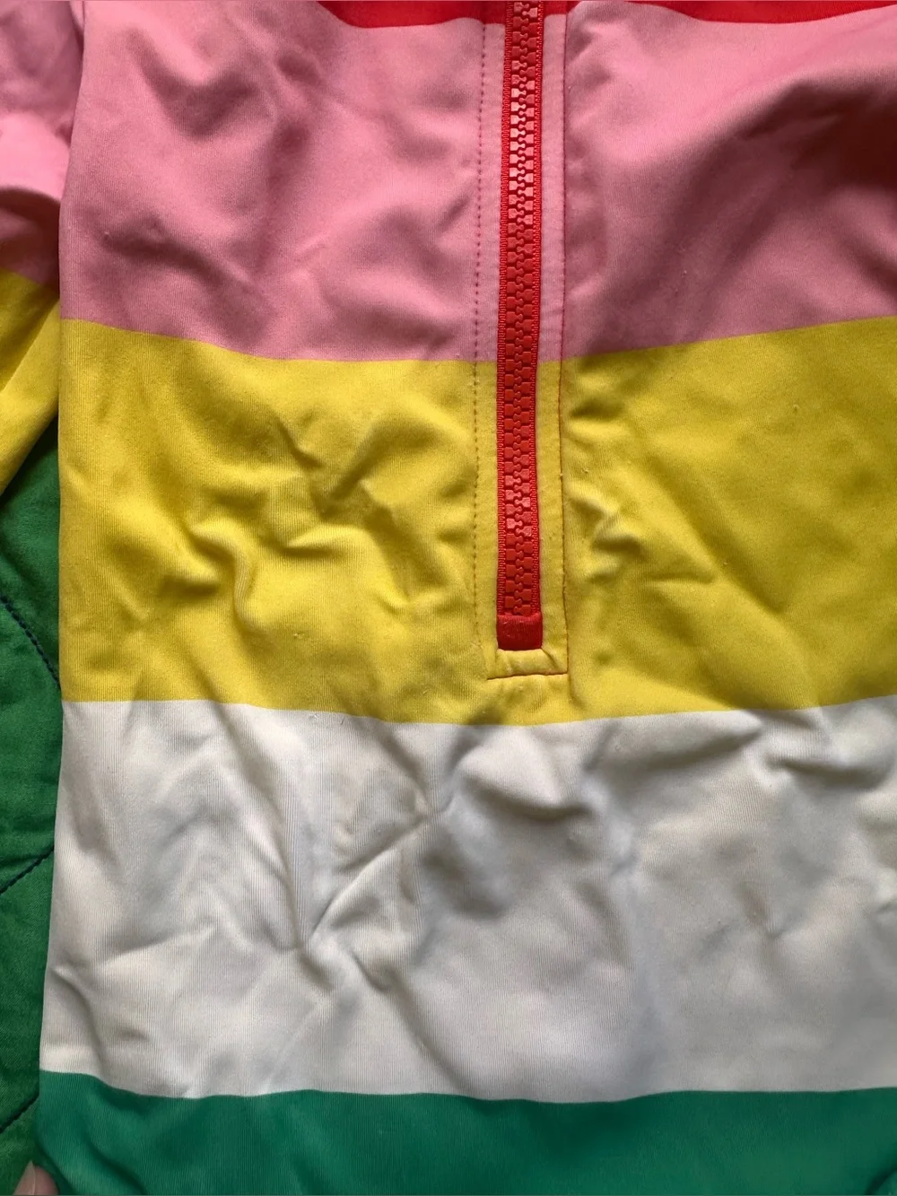 Kids Long Sleeve Rainbow Stripe One-Piece Swimsuit - Multicolor